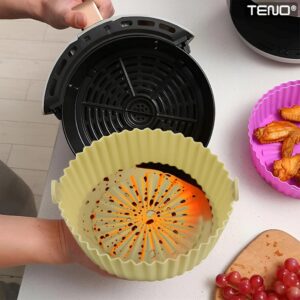 Set 4 Tavi de Copt Rotunde din Silicon, Reutilizabile, Antiaderente, Rezistente la Temperaturi Inalte, 21x17 cm, Multicolor, TENO988