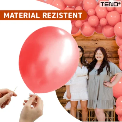 Set 25 Baloane, Pentru Petreceri/Aniversari/Evenimente, O Singura Dimensiune, Latex, Somon, TENO722