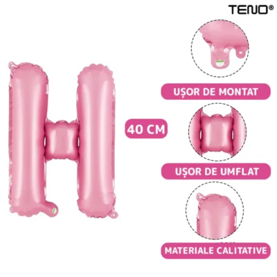 Set 27 Baloane, Litere, Pentru Petreceri/Aniversari/Evenimente, Confetti, Stelute, Inimioare, Model Happy Birthday, Rose, TENO717