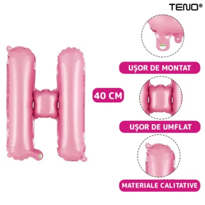 Set 13 Baloane, Litere, Pentru Petreceri/Aniversari/Evenimente, Model Happy Birthday, Rose, TENO716