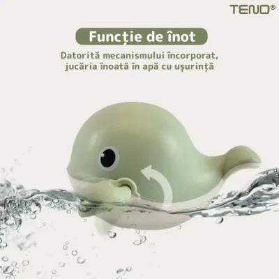 Set 3 Jucarii de Baie Pentru Copii, Inotatoare, Interactive, Fara baterii, Mecanism cu Cheita, TENO596
