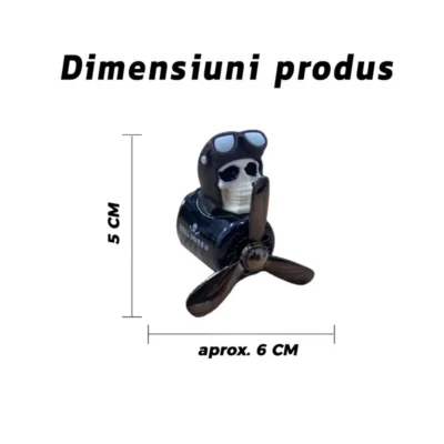 Difuzor Auto Aromaterapie, Car Pilot Skeleton, Kit Odorizant, 2 Arome cu Extracte Naturale Incluse, TENO339