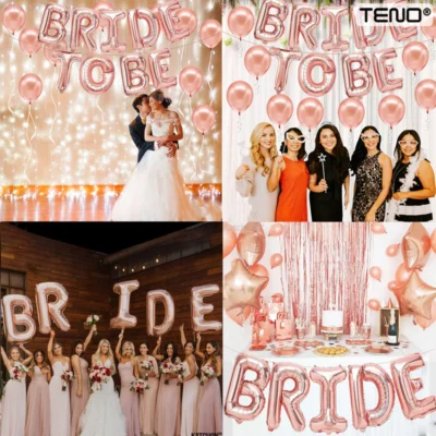 Set 9 Baloane, Litere, Pentru Petreceri/Aniversari/Evenimente, Model BRIDE TO BE, Rose Gold, TENO719