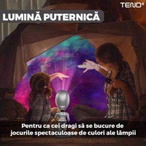 Proiector de Lumini Tip Extraterestru cu Telecomanda si Timer, 8 Moduri de Proiectie, Rotire 360 Grade, Ajustare Luminozitate, TENO545