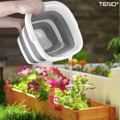 Galeata Pliabila, Rezistenta, Usor de Depozitat, Compacta, Capacitate 10 L, Gri, TENO665