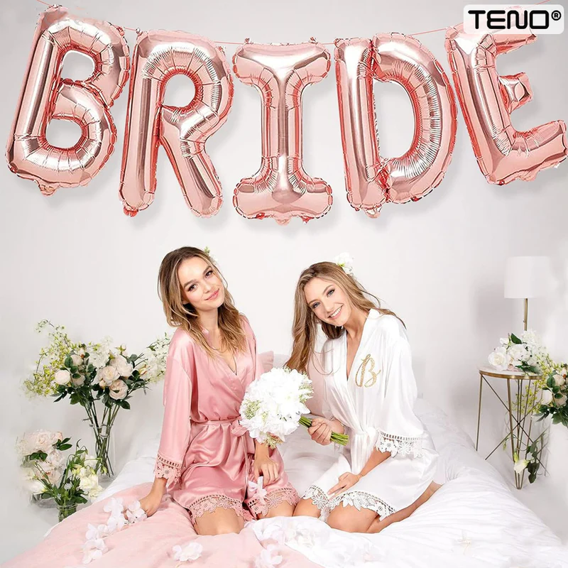 Set 9 Baloane, Litere, Pentru Petreceri/Aniversari/Evenimente, Model BRIDE TO BE, Rose Gold, TENO719