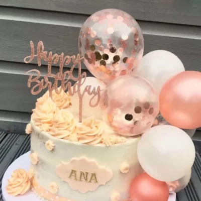 Set 15 Baloane, Confeti, Pentru Petreceri/Aniversari/Evenimente, O Singura Dimensiune, 3 Culori, Latex, Roz/Alb/Transparent, TENO262