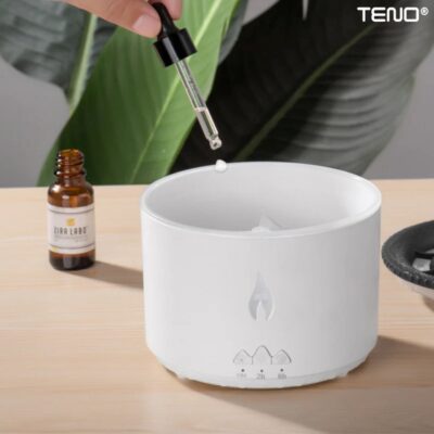 Difuzor Aromaterapie Lava cu 2 Culori LED, Capacitate 360ml, Silentios, Umidifica Aerul, Alb, TENO510