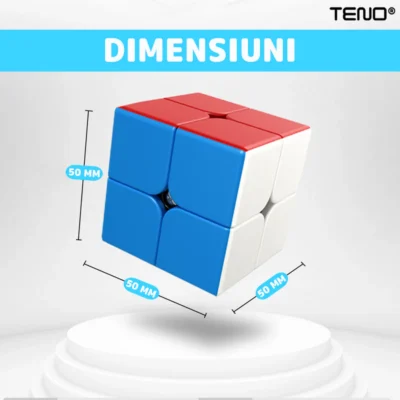Cub Rubik Magnetic, Puzzle Rapid, Fara Autocolante, Dezvoltarea Inteligentei, 2x2x2, Multicolor, TENO364