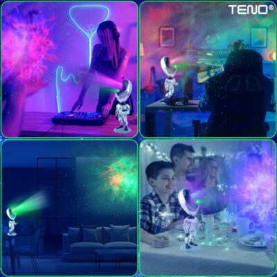 Proiector de Lumini Tip Extraterestru cu Telecomanda si Timer, 8 Moduri de Proiectie, Rotire 360 Grade, Ajustare Luminozitate, TENO545