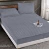 Husa Pat Catifelata cu Elastic, Topper, 160 x 200cm, Gri Deschis, C22246