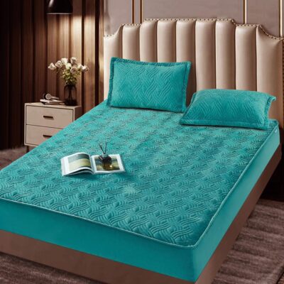 Husa Pat Matlasata cu Elastic, Topper, 180 x 200cm, Turcoaz, J23502