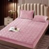 Husa Pat Matlasata cu Elastic, Topper, 180 x 200cm, Roz, J23500