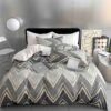 Lenjerie pat single 1 Persoana, 4 PIESE, Bumbac Finet, Elegant, Multicolor, J23719