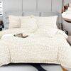 Lenjerie pat, Bumbac Fin, IN Grofat Latos, 6 Piese, Frunze, Crem/Bej, P23675-Elastic