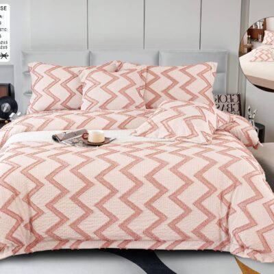 Lenjerie pat, Bumbac Fin, IN Grofat Latos, 6 Piese, Lini, Multicolor, P23679-Elastic
