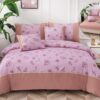 Lenjerie De Lux, Bumbac Finet, 6 Piese, Floricele, Roz, P23740-Elastic
