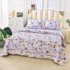 Cuvertura Pentru Pat Dublu, 3 Piese, Floricele, Multicolor, P23787
