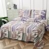 Cuvertura Pentru Pat Dublu, 3 Piese, Linii, Multicolor, P23783