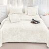 Cuvertura Pentru Pat Dublu, Bumbac Cu IN, 5 Piese, Floricele, Bej, PT24081