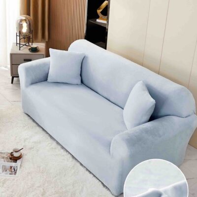 Husa Elastica Catifea, Canapea 2 Locuri, UNI, Bleu, J24408