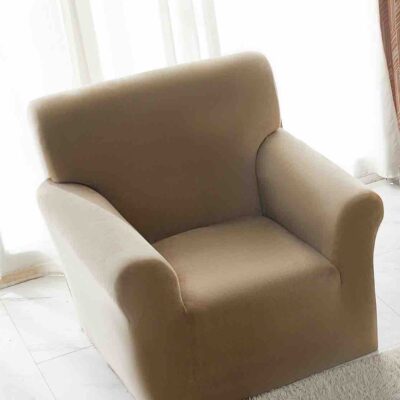 Husa Elastica Catifea, Fotoliu, UNI, Maro Deschis, J244073