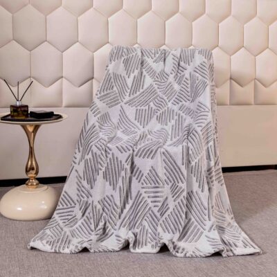 Patura Pufoasa Cocolino, Linii, Gri, 200x230, J244104