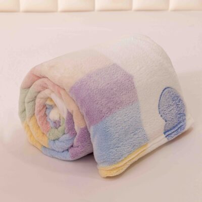 Patura Pufoasa Cocolino, Curcubeu Si Inimioare, Multicolor, 200x230, J244105