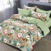 Lenjerie de pat, Bumbac Finet, 6 Piese, Floricele, Verde, HR24146