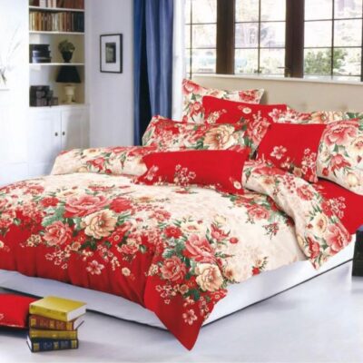 Pachet Promotional, Lenjerie de pat, Bumbac Finet, Floricele, Multicolor, HR24301
