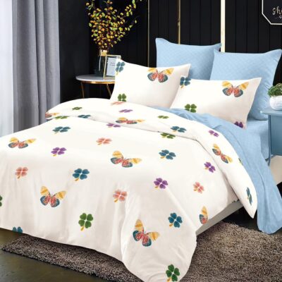 Pachet Promotional, Lenjerie de pat, Bumbac Finet, Fluturi, Multicolor, HR24308
