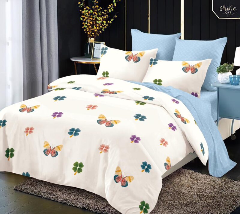 Pachet Promotional, Lenjerie de pat, Bumbac Finet, Fluturi, Multicolor, HR24308