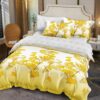 Lenjerie de pat, Bumbac Finet, 6 Piese, Floricele, Alb/Galben, HR24178