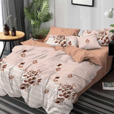 Lenjerie de pat, Bumbac Finet, 6 Piese, Floricele, Multicolor, HR24211
