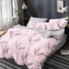Lenjerie de pat, Bumbac Finet, 6 Piese, Pene, Roz/Gri, HR24201