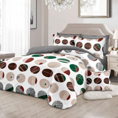 Pachet Promotional, Lenjerie de pat, Bumbac Finet, Cercuri, Multicolor, HR24323