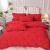 Lenjerie Pat Pliuri Si Volans, Bumbac Finet , UNI, Rosu, HR24245